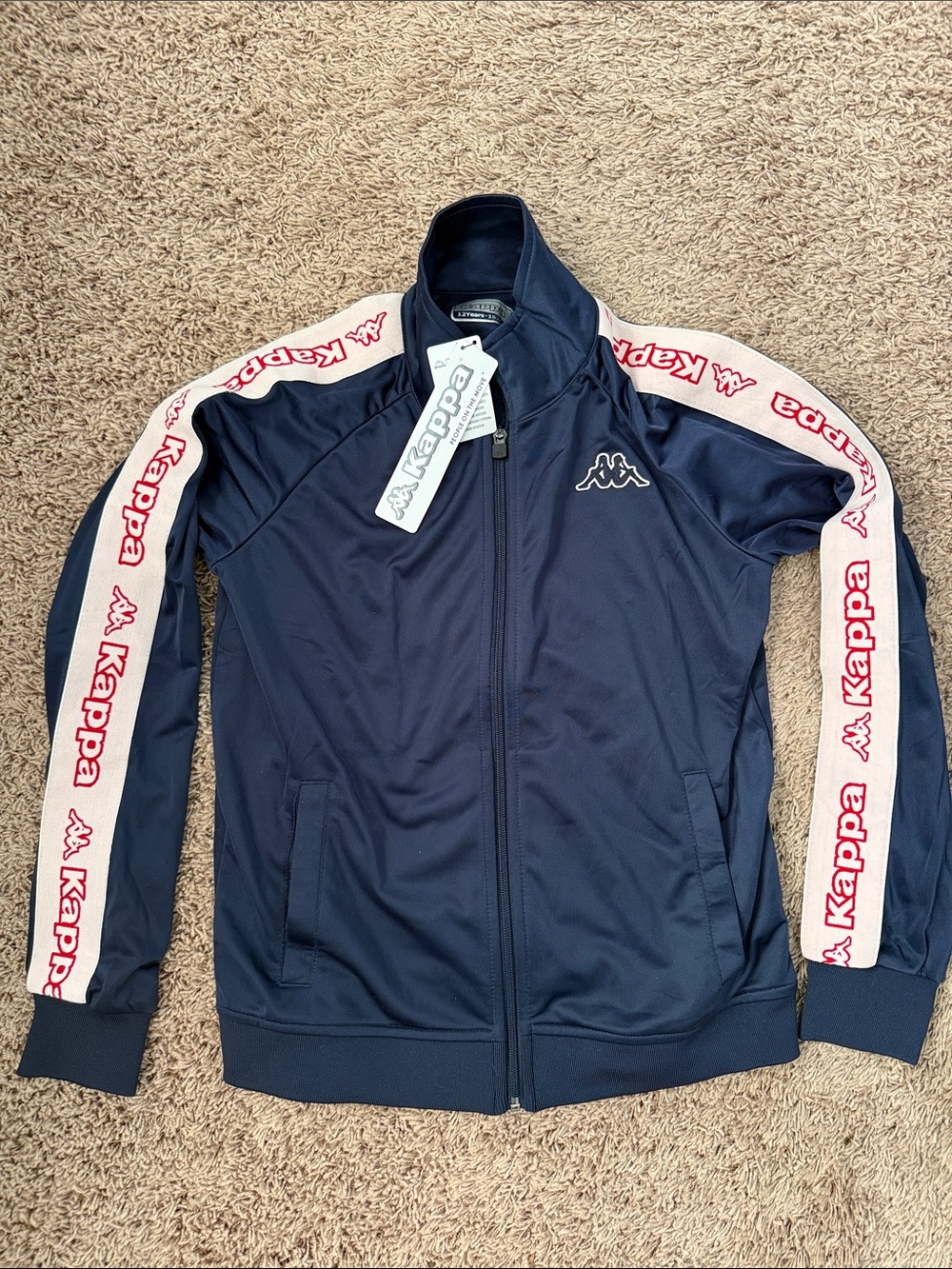Kappa Navy Track Jacket with Pink Logo Tape